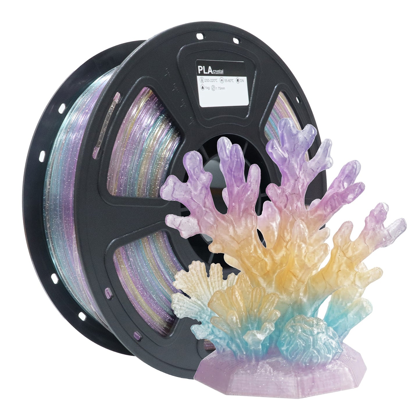 HYFILA PLA Crystal Pastel Filament – Translucent Lavender, Yellow and Aqua Gradient