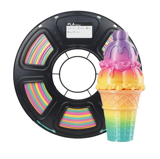 PLA Rainbow 3D Printer Filament 1.75mm Six-Color Gradient Multicolor PLA Filament 1kg