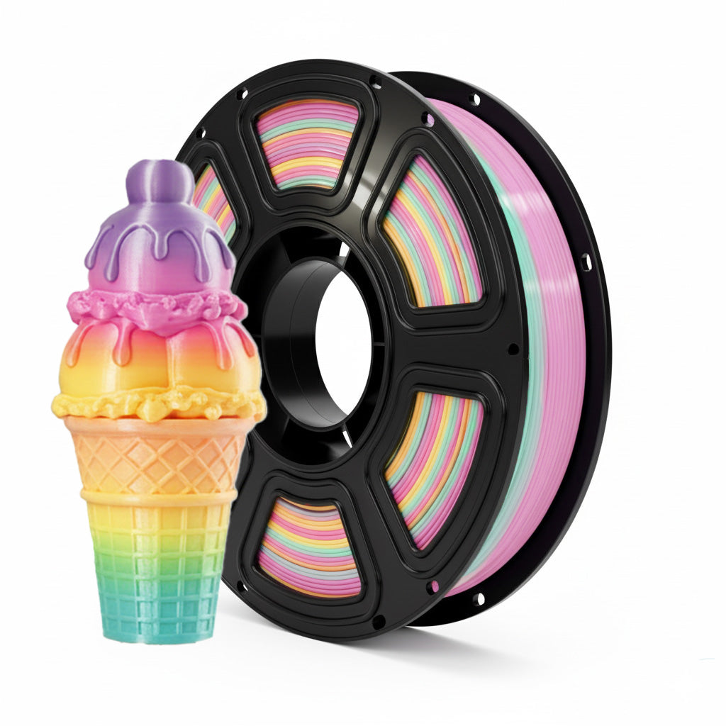 PLA Rainbow 3D Printer Filament 1.75mm Six-Color Gradient Multicolor PLA Filament 1kg