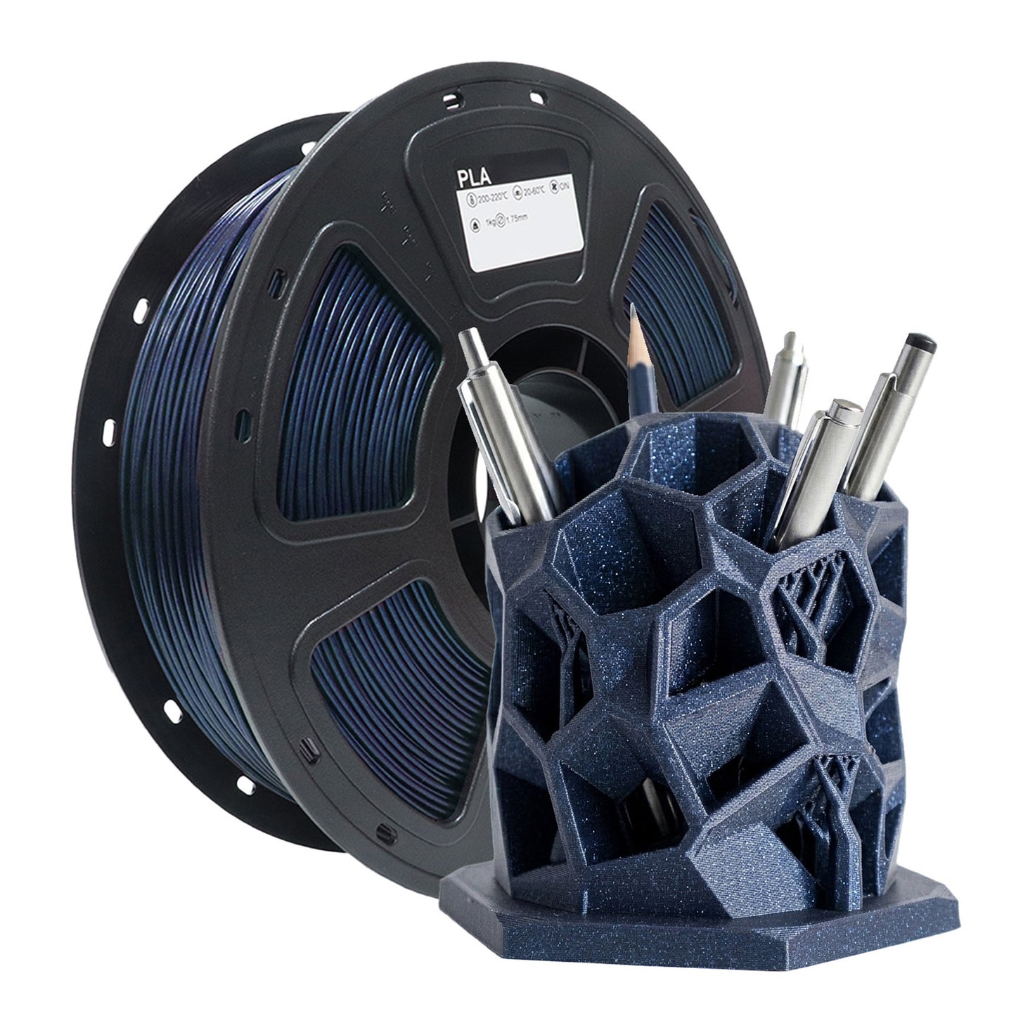PLA 3D Printing Filament Aurora Dream Blue 7.5mm In Batch