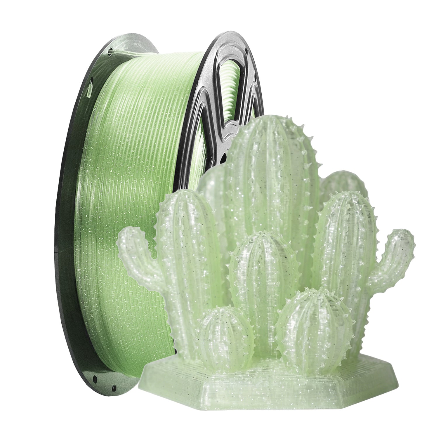 Factory PLA 3D Printing Filament  Crystal Gradient Green Transparent Filament 1.75mm