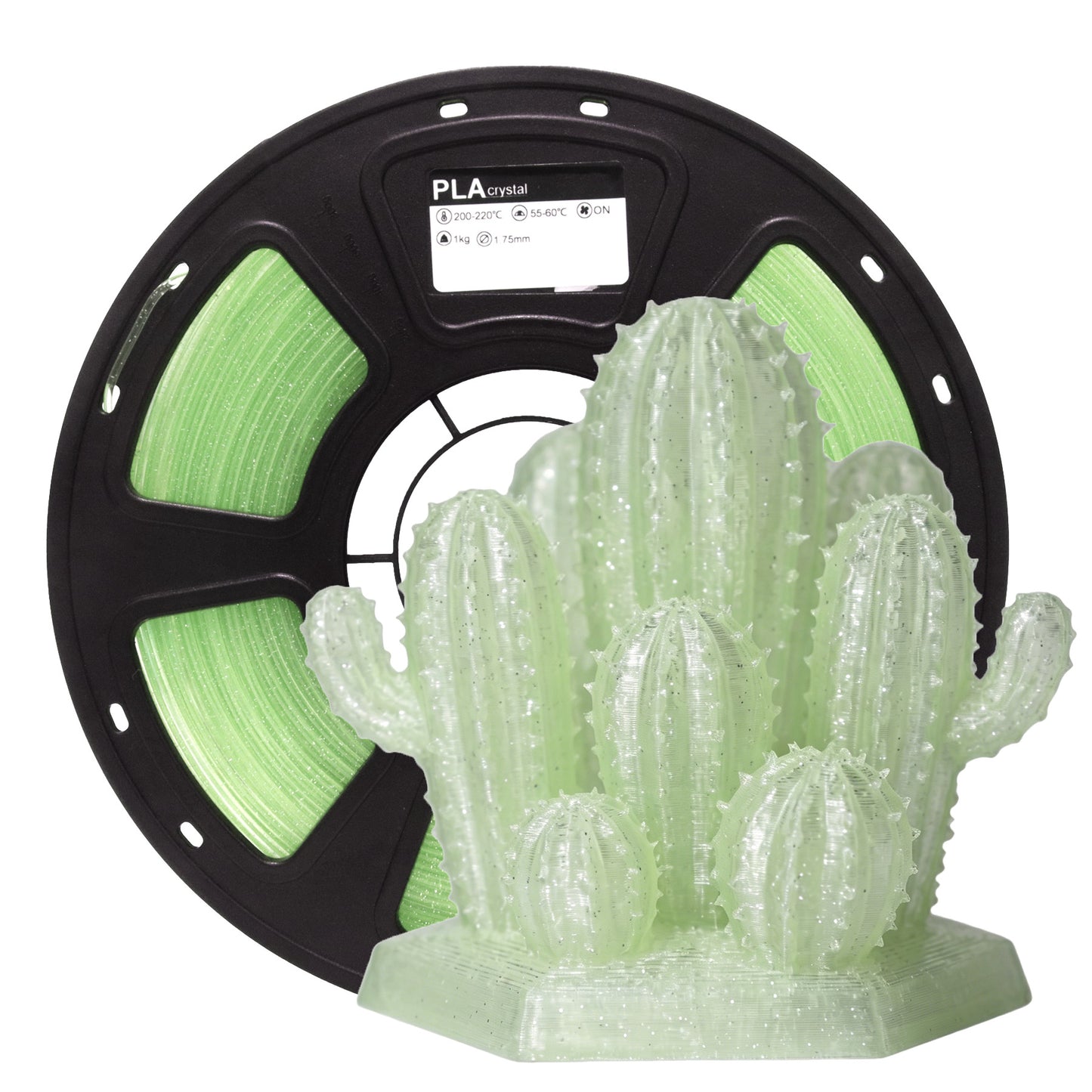 Factory PLA 3D Printing Filament  Crystal Gradient Green Transparent Filament 1.75mm
