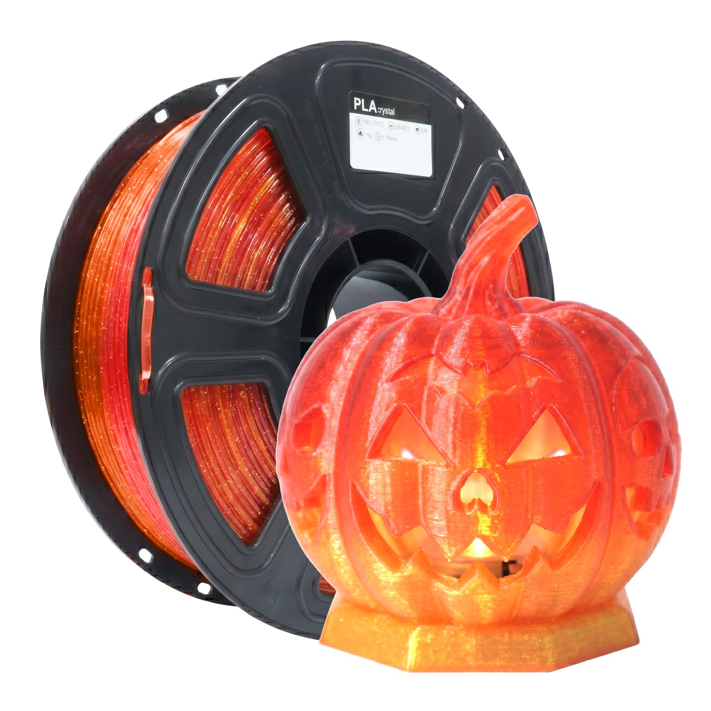 3D Printing Filament PLA Crystal Red Orange Transparent Filament 1.75mm Factory