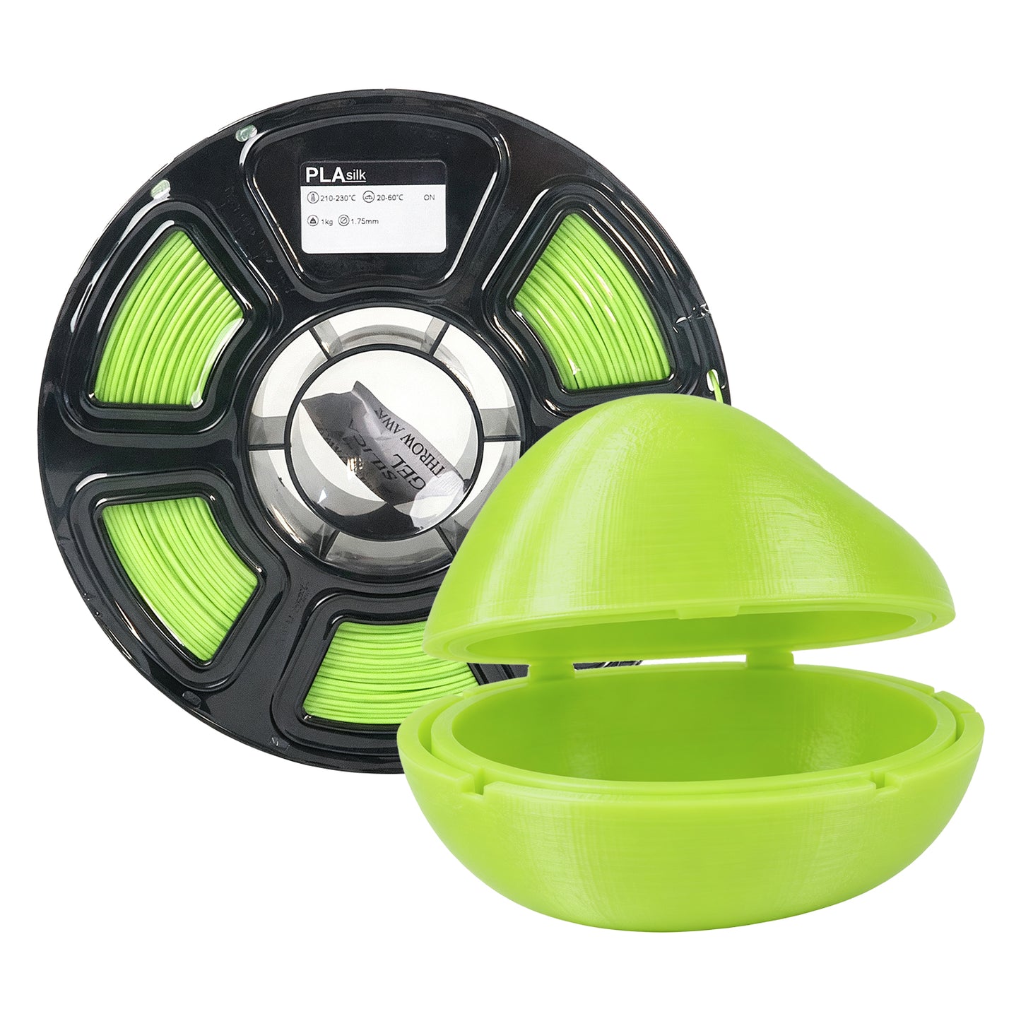 Green PLA Silk Bright Green Filament 3D Printing Filament Manufacturer