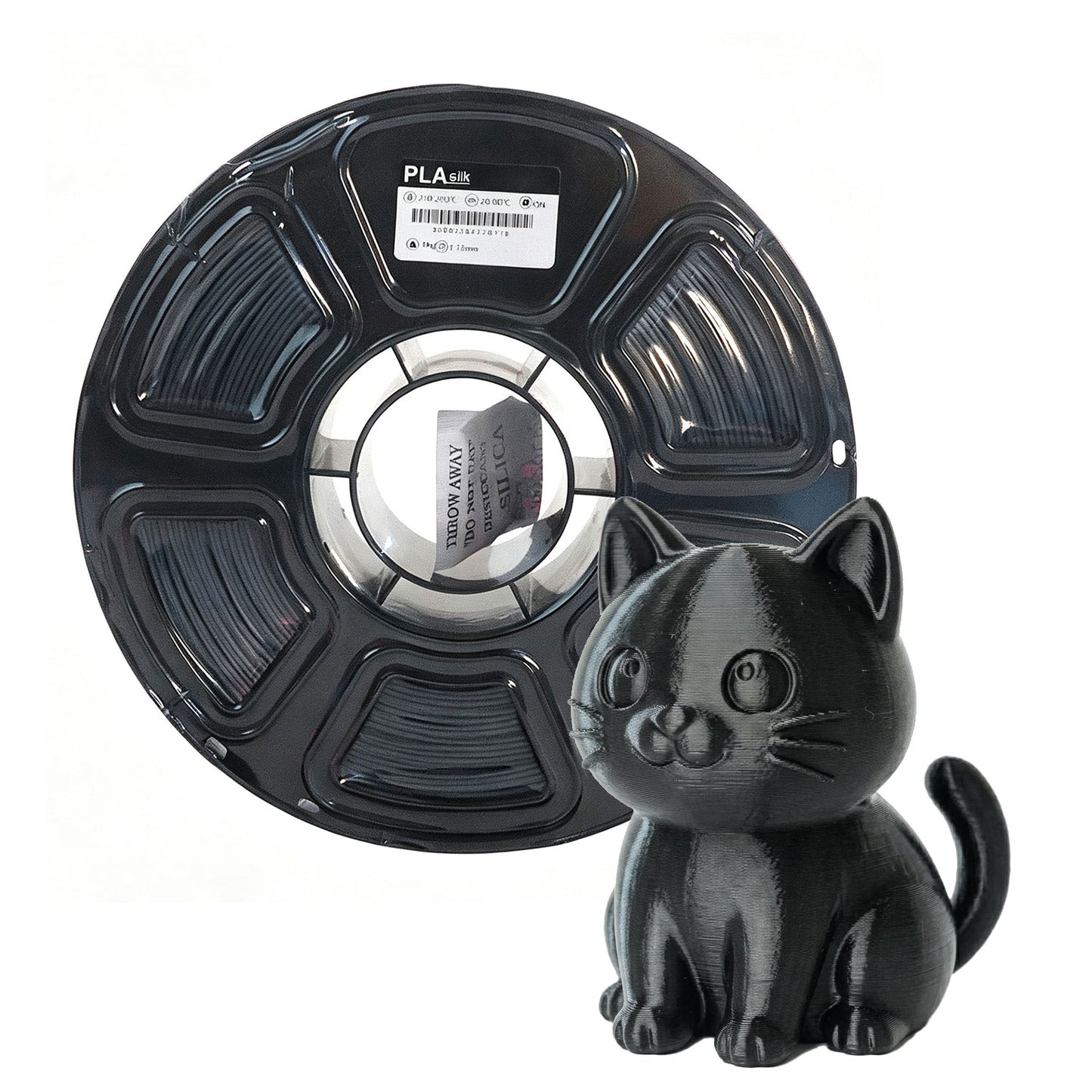 Solid Silk Black PLA 3D Printing Filament Factory Wholesale