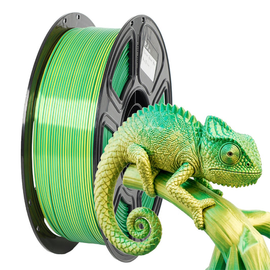 Factory Silk Dual-Color PLA Yellow Green Filament for 3D Printer