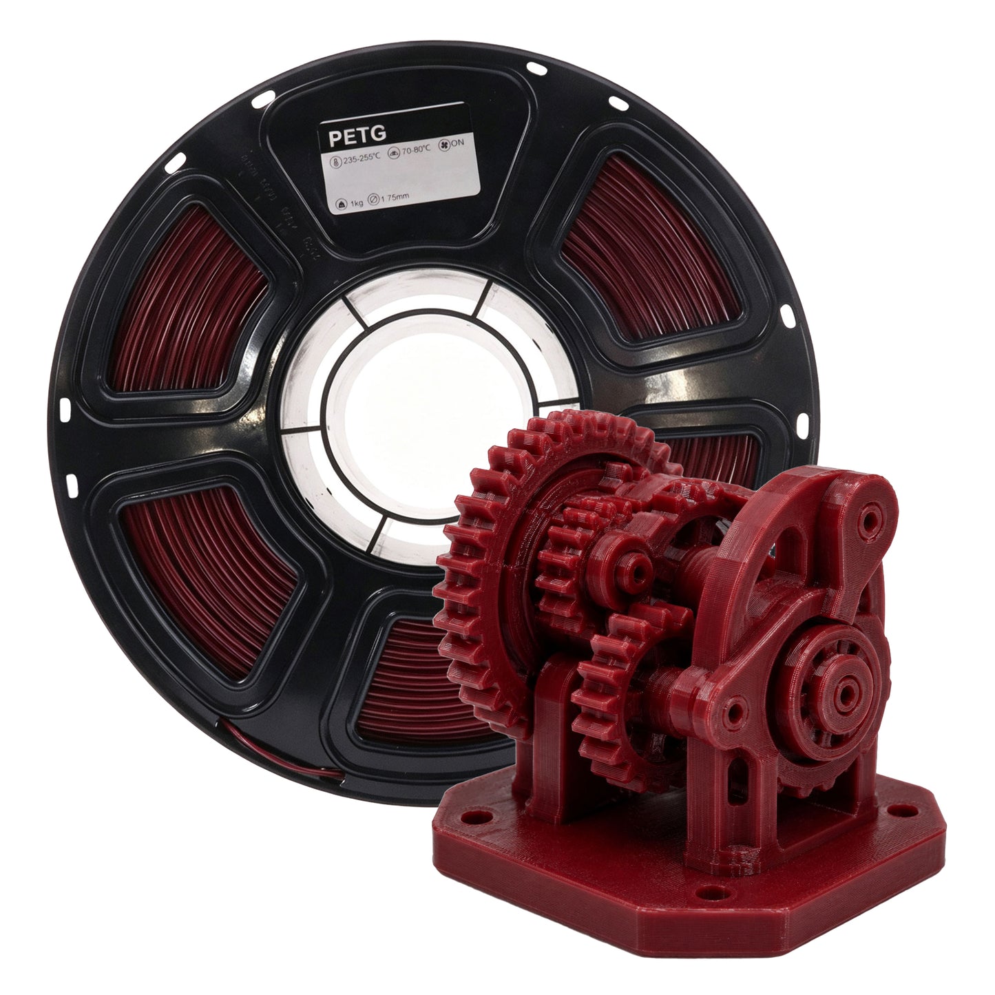 Premium PETG Claret Filament for 3D Printers Strong, Smooth And Reliable Printing Performance