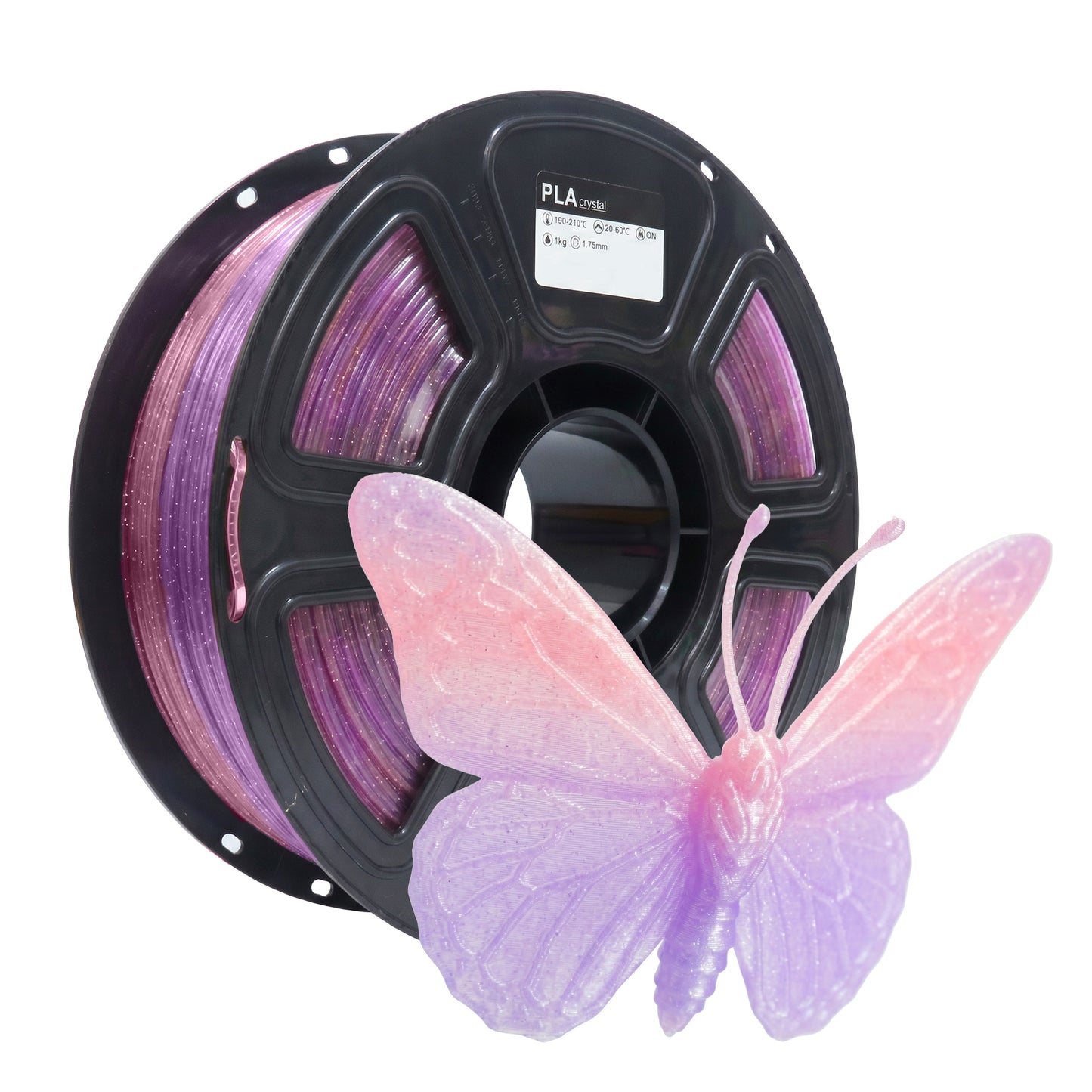 3D Printing Filament PLA Crystal Pink Purple Transparent Filament 1.75mm Factory