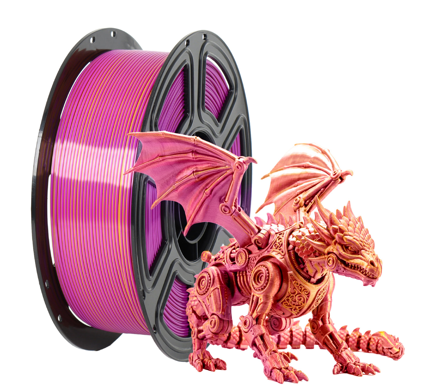 HYFILA Dual-Color PLA Silk Purple Gold 3D Printing Filament