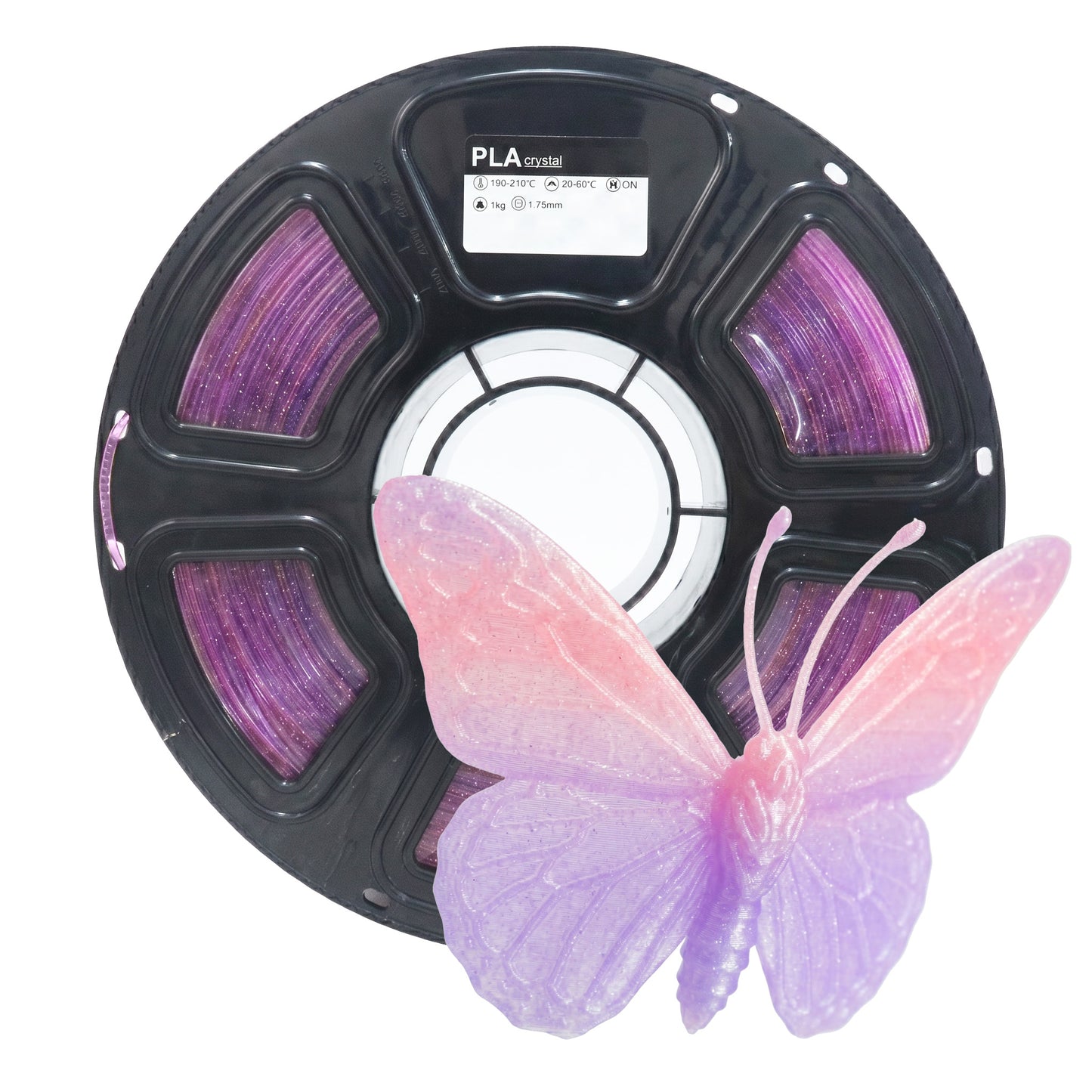 3D Printing Filament PLA Crystal Pink Purple Transparent Filament 1.75mm Factory